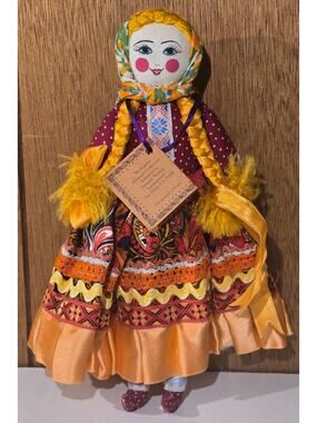 Handmade Russian Folk Doll Tatiana Museum Collection 11" Cloth Doll Vintage